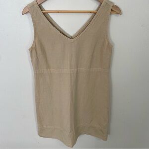 Johnny Was Collection Linen Neutral Summer Coastal grandma Mini Dress Size S